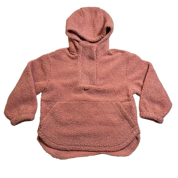 Nike Girl's Therma Fit Sherpa Pullover Quarter Zip Hoodie Jacket Size X-Small - Picture 1 of 11